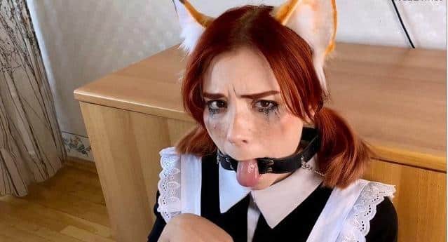 Deep Sloppy Blowjob From Daughter In School Uniform